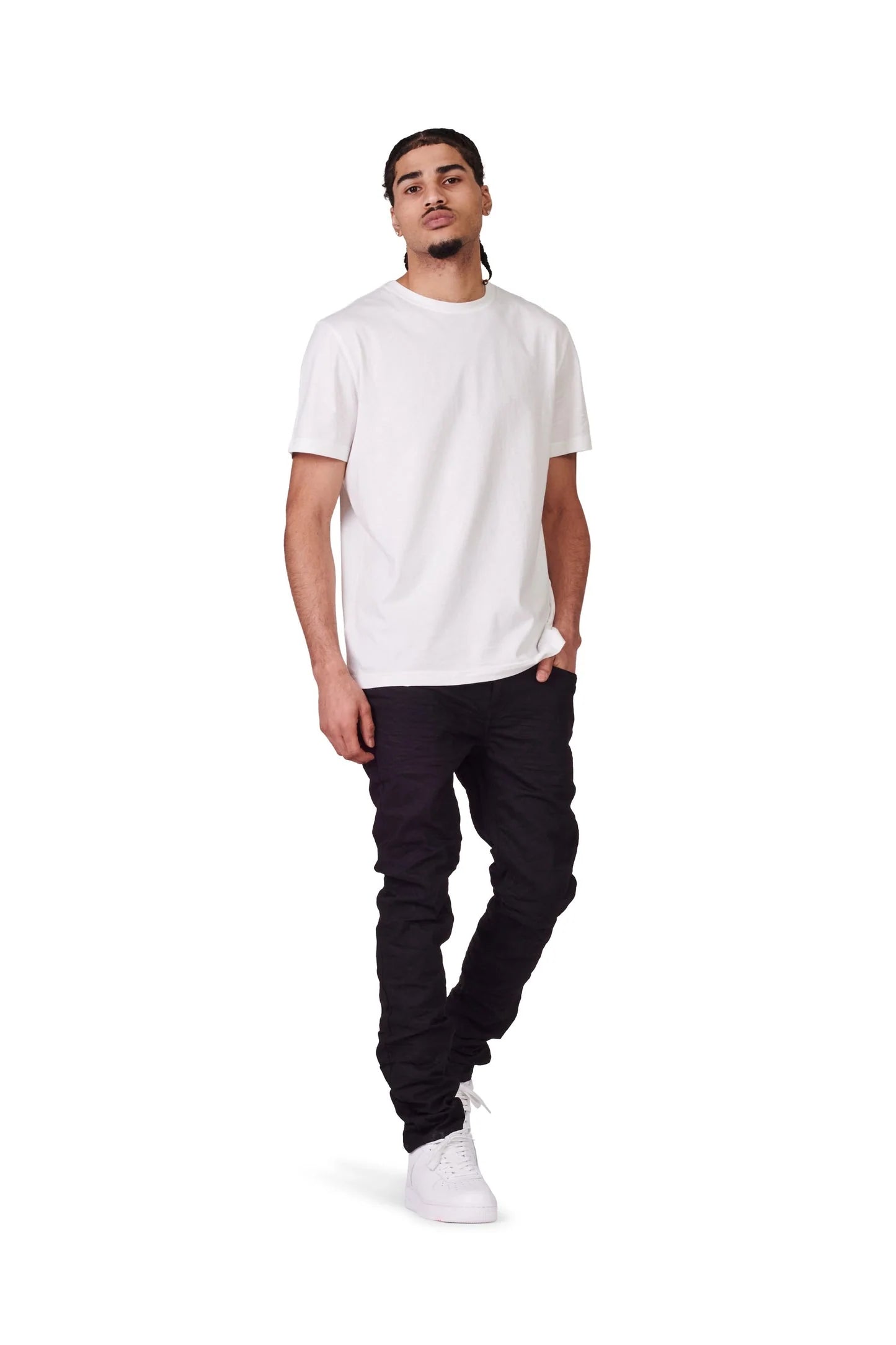 Purple Brand Low Rise Skinny Jeans Black Raw (P001-BLKR222)