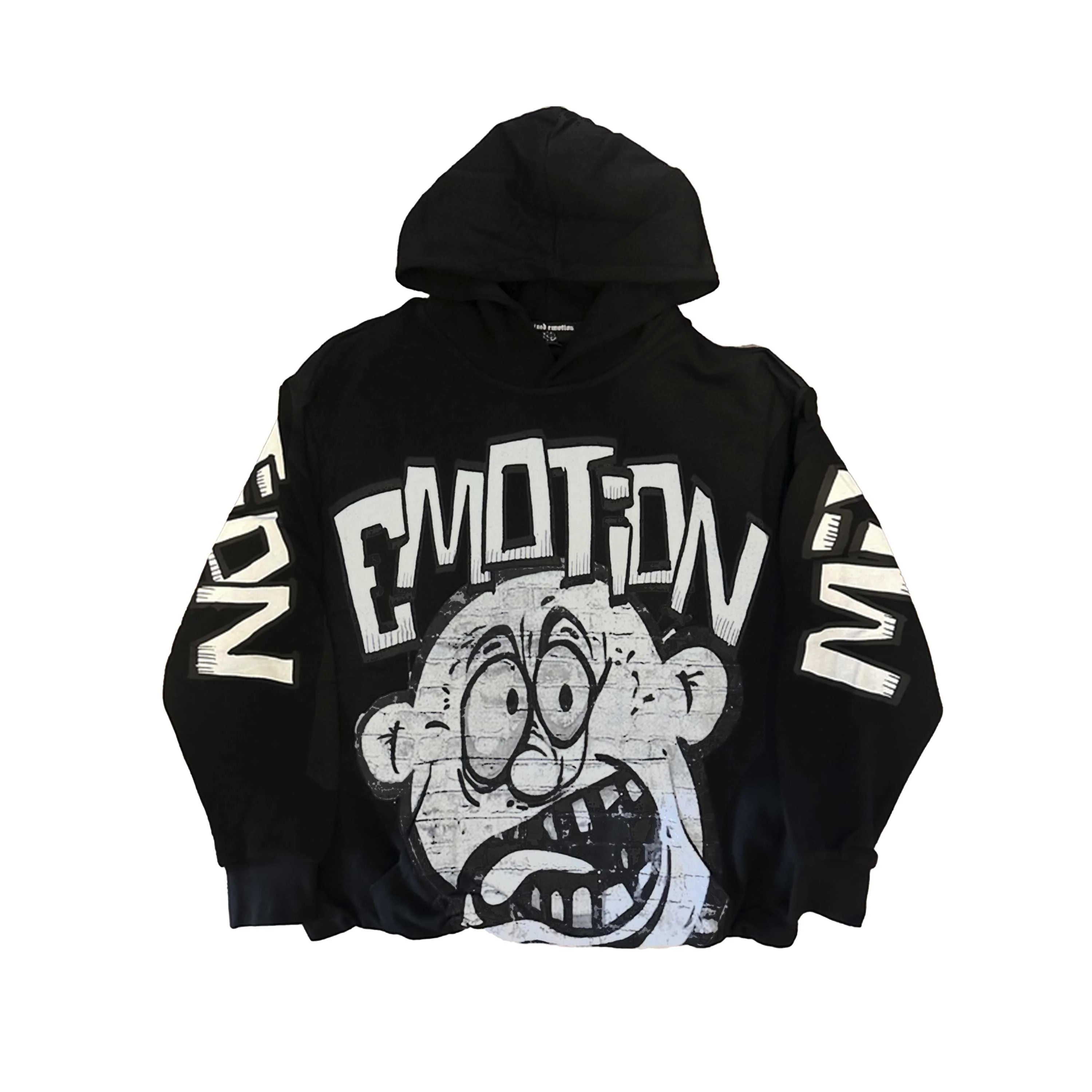 Mixed Emotion Black Monster Cropped Hoodie