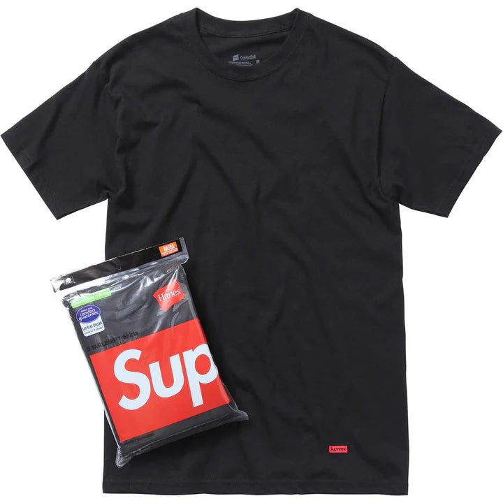 Supreme Basic Hanes T Shirt (3 Pack) Black