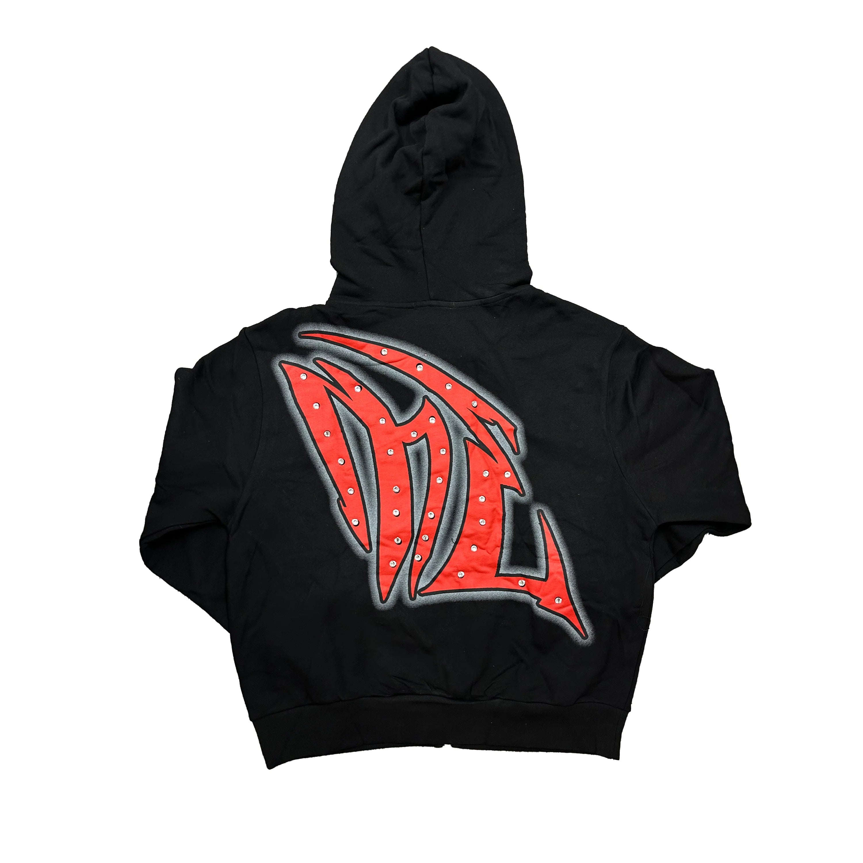 Mixed Emotion Black Grafitti Rhinestone Hoodie