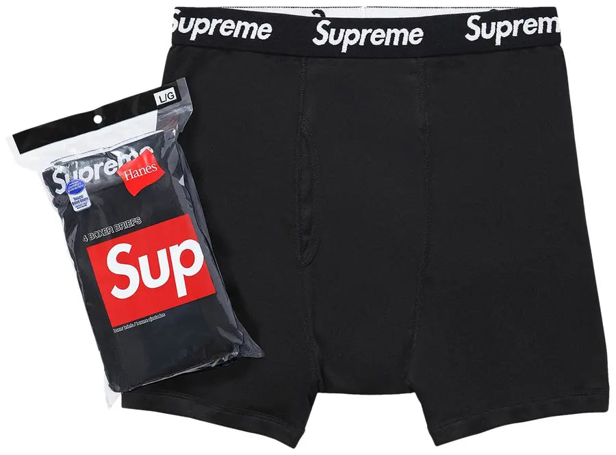 Supreme x Hanes Boxer Briefs (4 Pack) Black