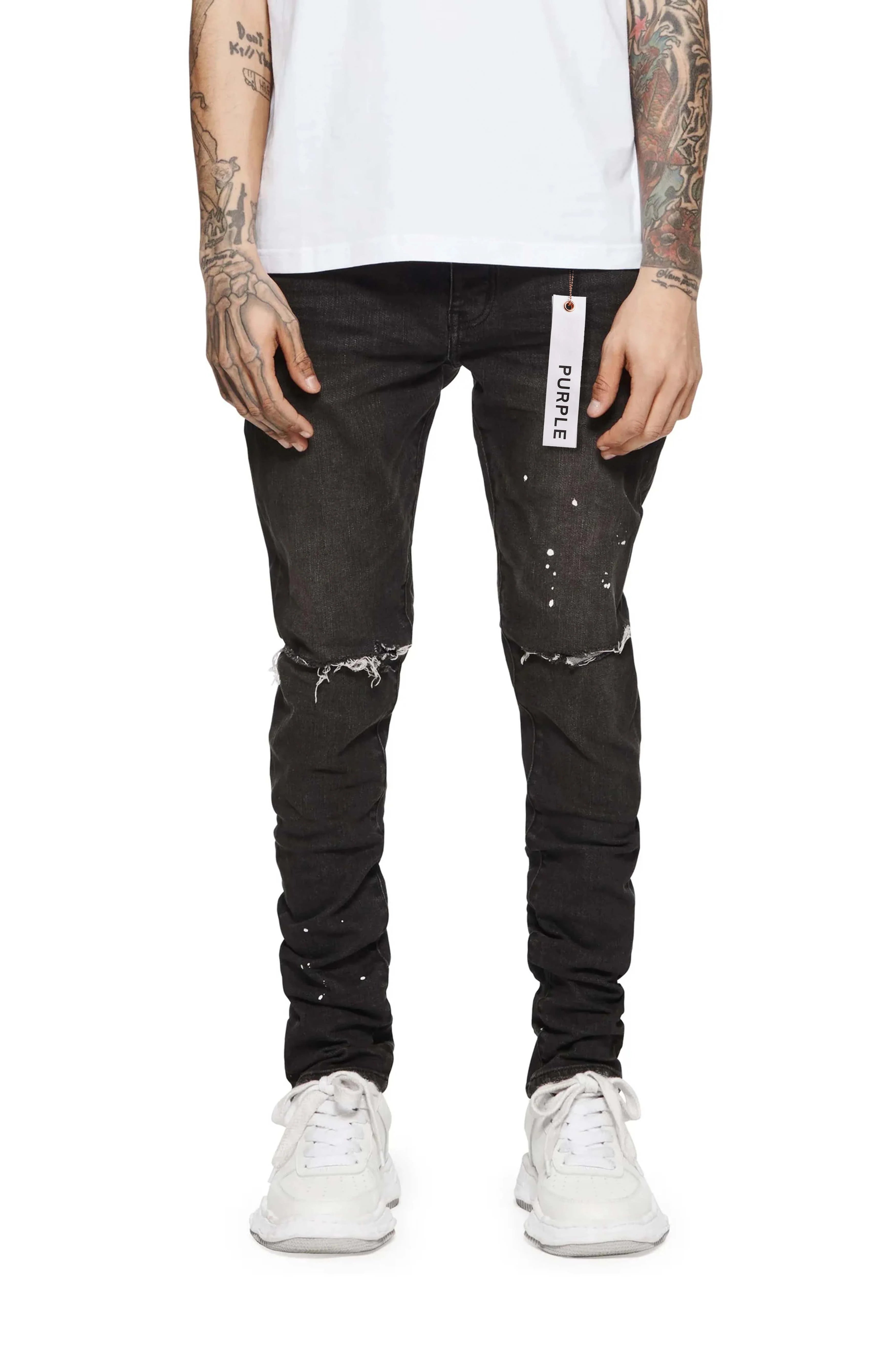 Purple Brand P001 Black Overspray Jeans