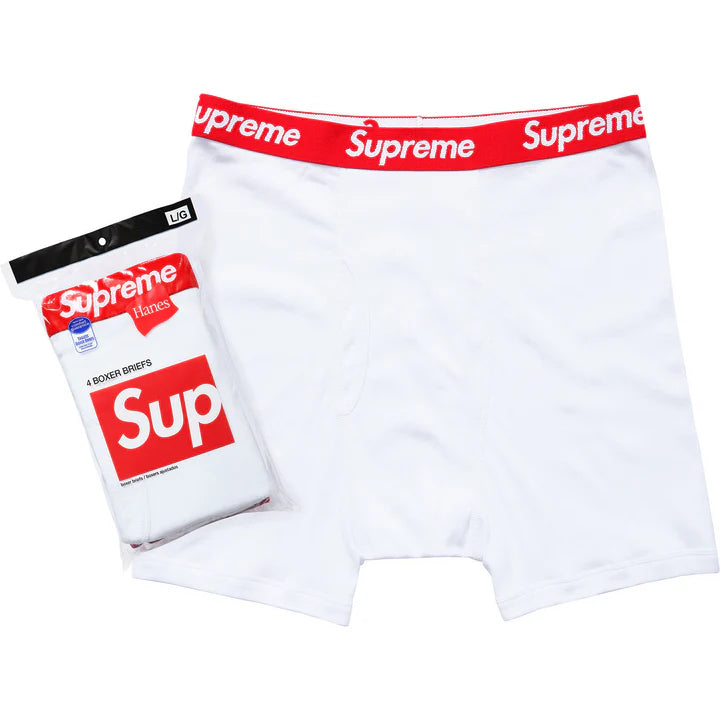 Supreme x Hanes Boxer Briefs (4 Pack) White