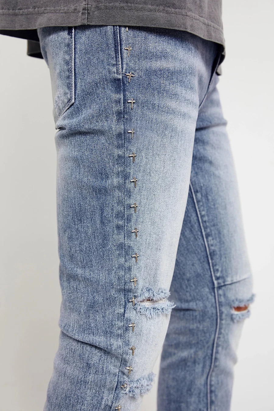 RTA Bryant Ripped Denim Slim Jeans (MF23D671-B1205RPMDB)