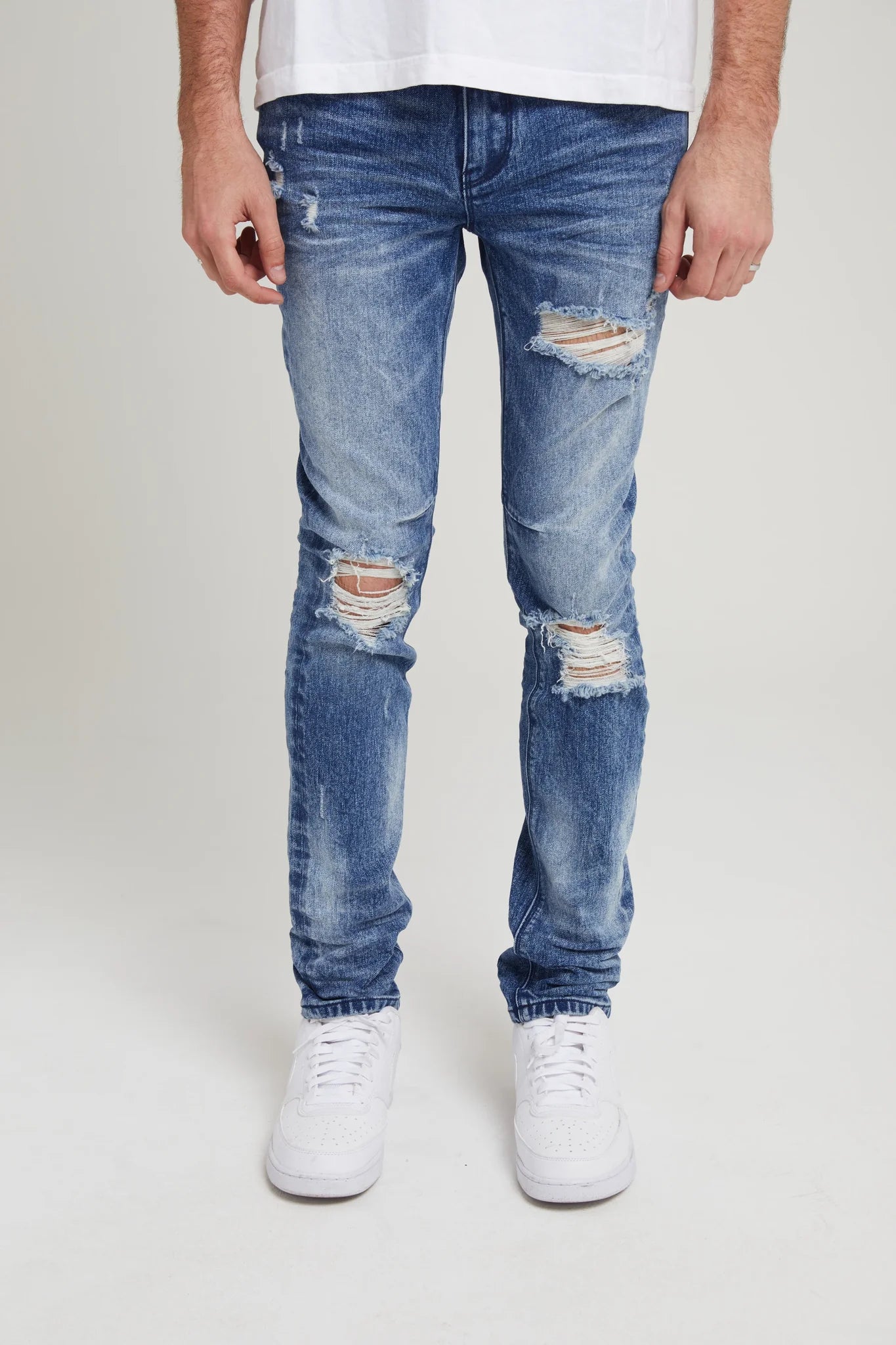 RTA Clayton Skinny Jean Ripped Medium Blue (MF24D671-B1182RPMDB)