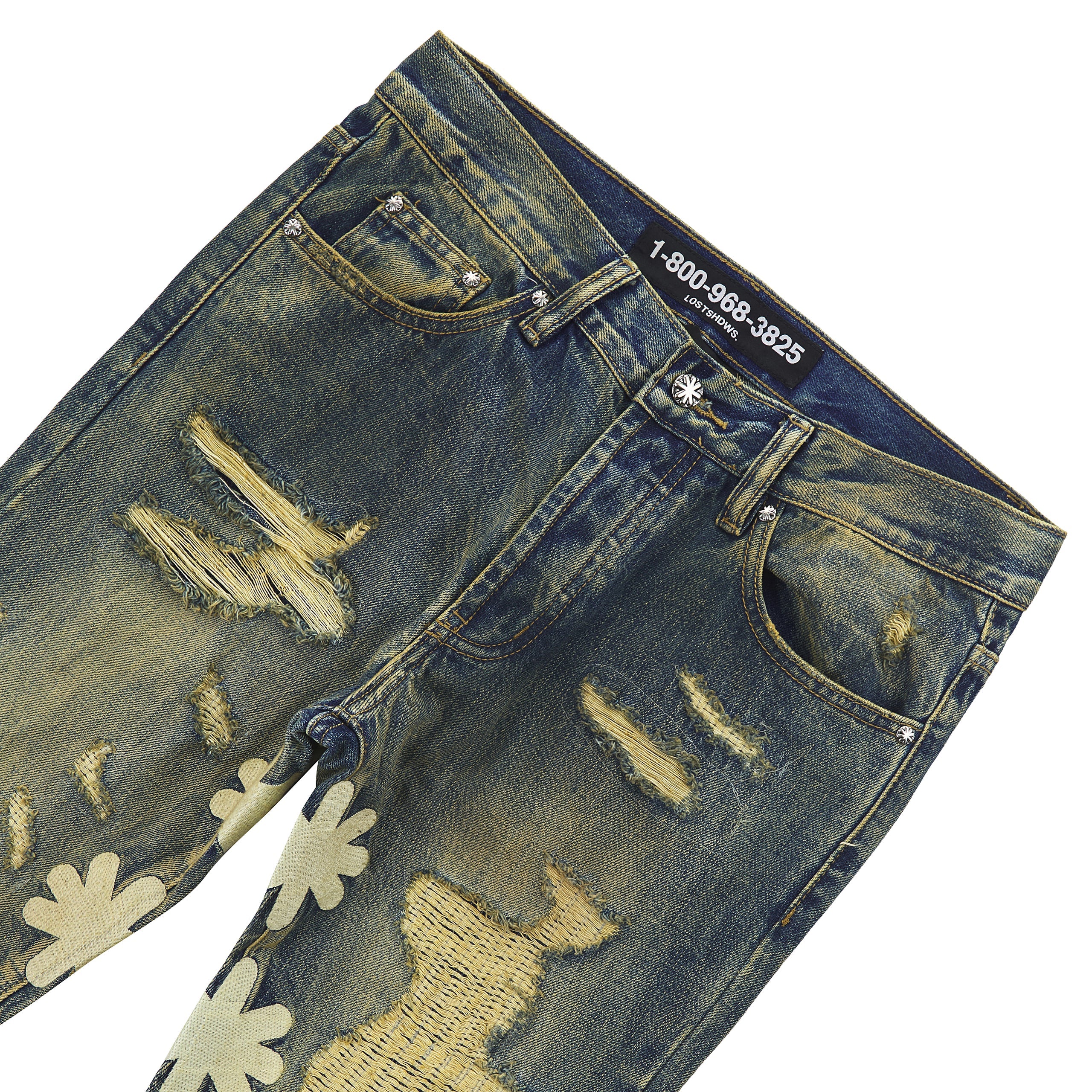 LOSTSHDWS DSTRY SUN LOGO DIRTY DENIM (SAND)