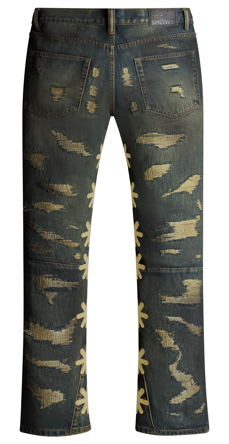 LOSTSHDWS DSTRY SUN LOGO DIRTY DENIM (SAND)