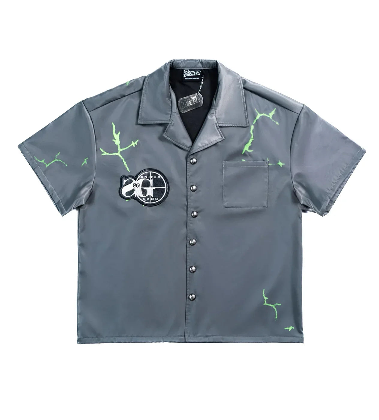 Triple Sevens x Sniper Gang Nylon Button Up Shirt
