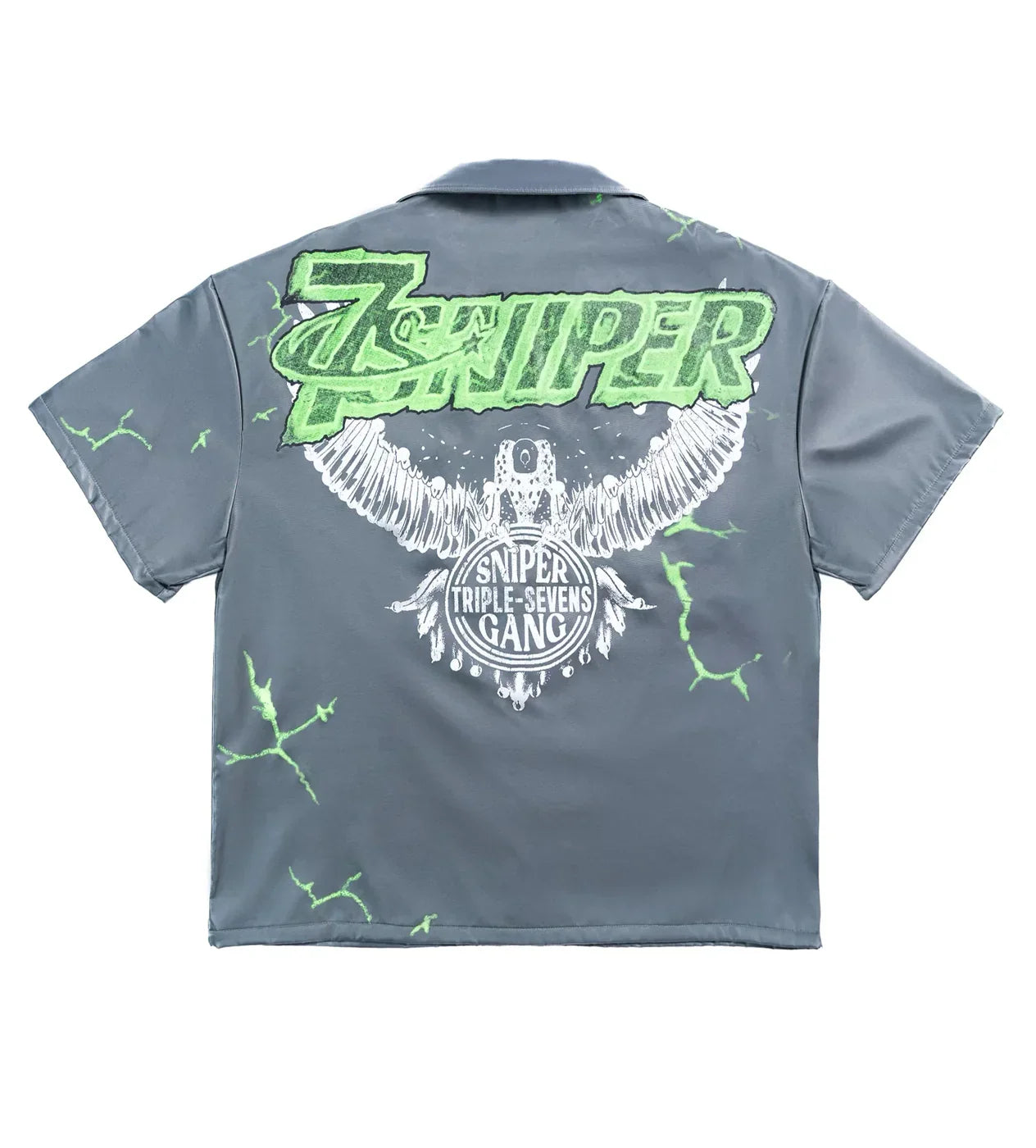 Triple Sevens x Sniper Gang Nylon Button Up Shirt