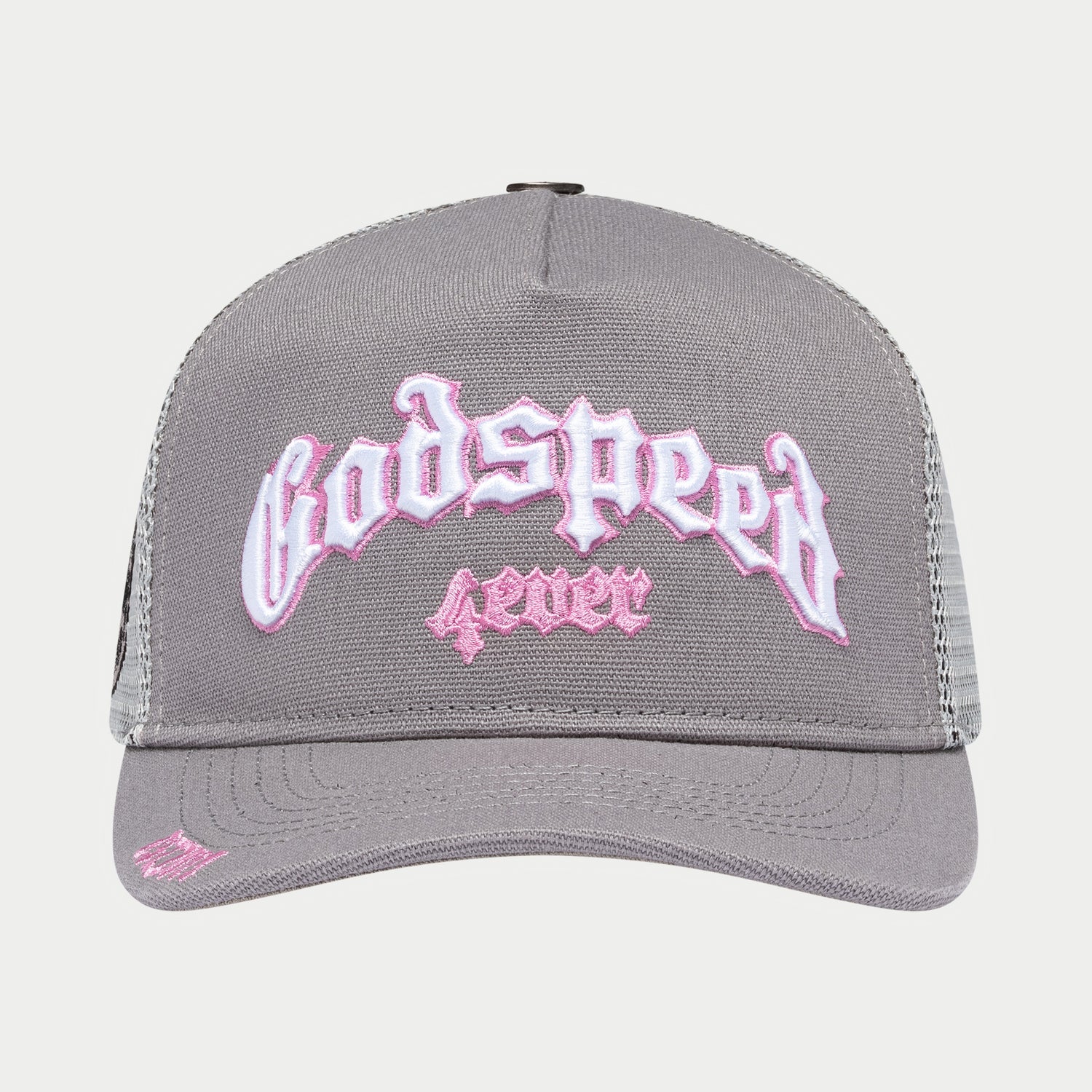 Godspeed Forever Trucker Hat Grey/Pink