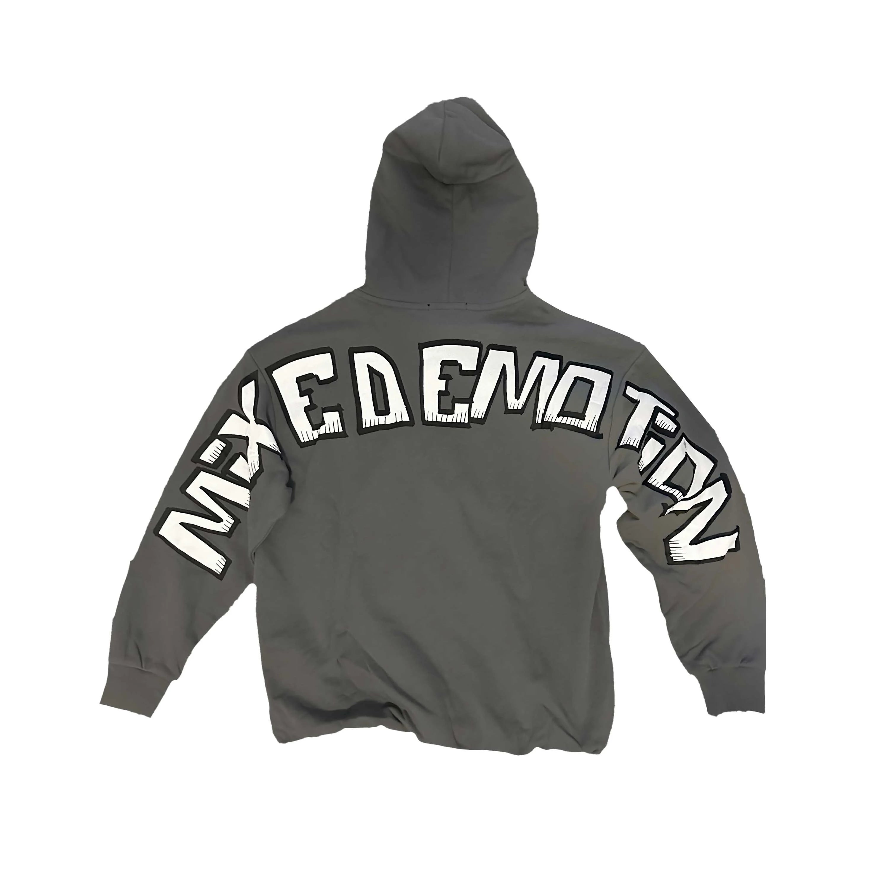 Mixed Emotion Grey Monster Cropped Hoodie