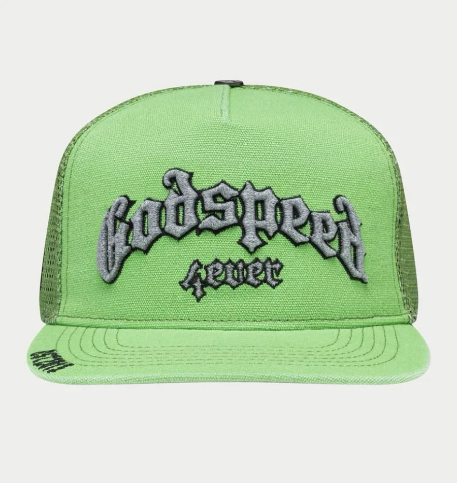 Godspeed Forever Trucker Hat Lime Green