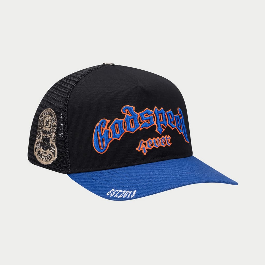 Godspeed FOREVER TRUCKER HAT Black/Blue/Orange