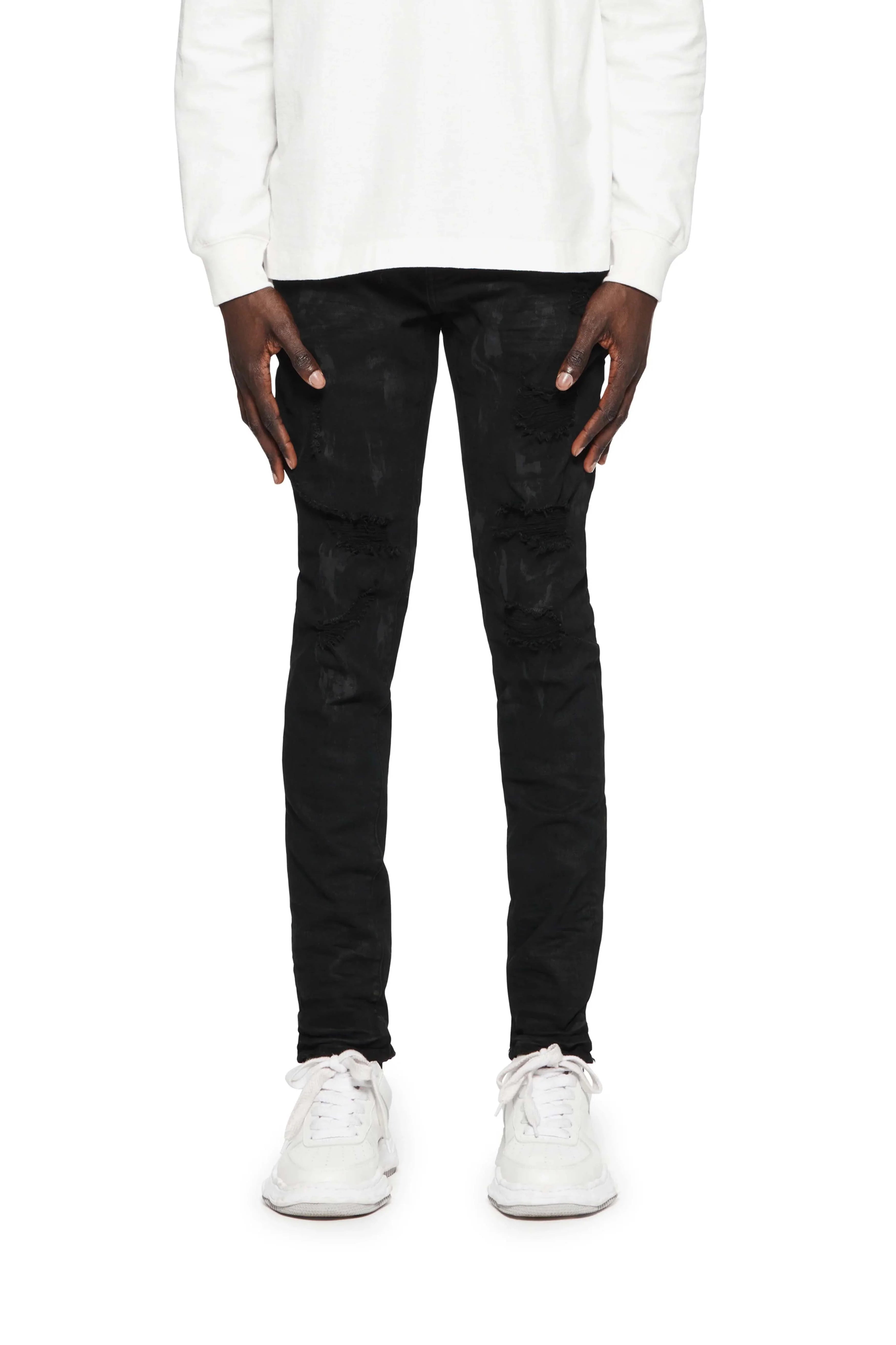 Purple Brand P001 Black Oil Spill Jeans (P001-BOP)