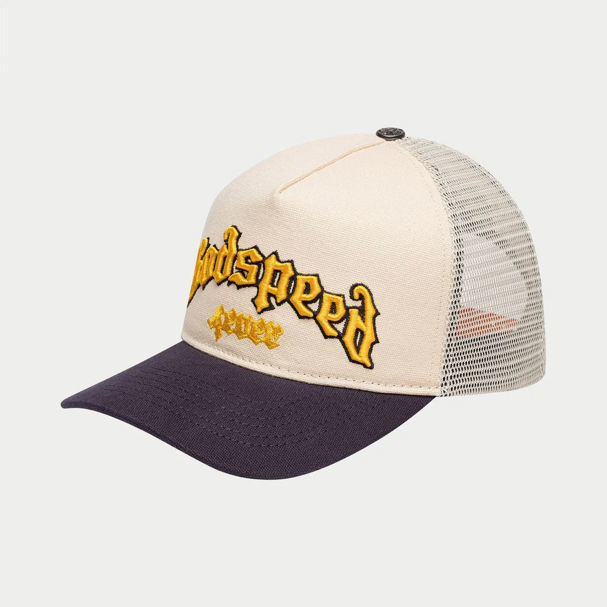 Godspeed Forever Trucker Hat Bone/Yellow/Navy