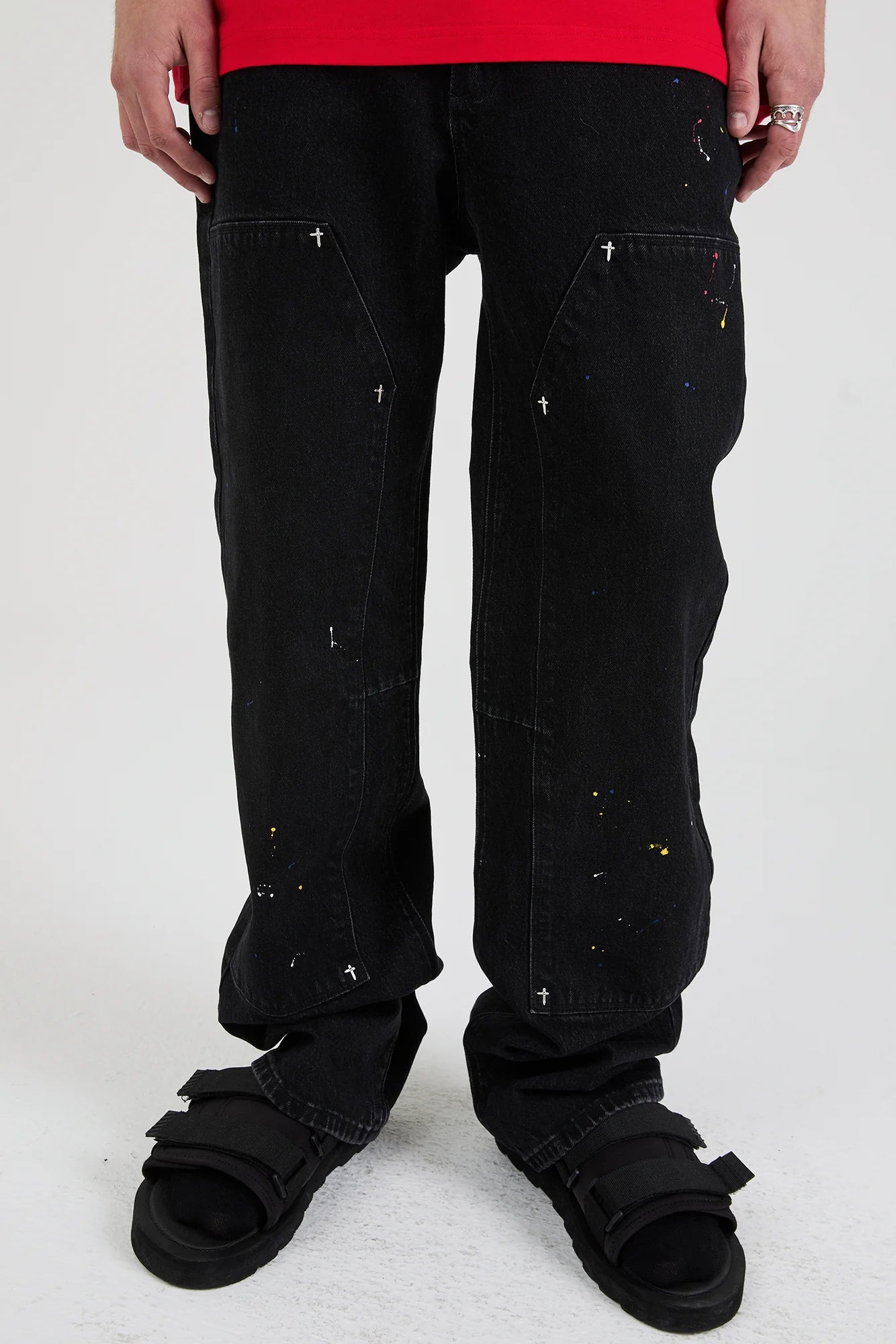 RTA Ricardo Black Tri Paint Jeans (MRLDD888-B1838BKTRI)