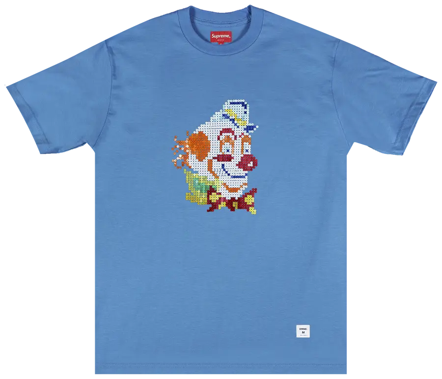 Supreme Clown Sequin Short-Sleeve Light Blue T-Shirt