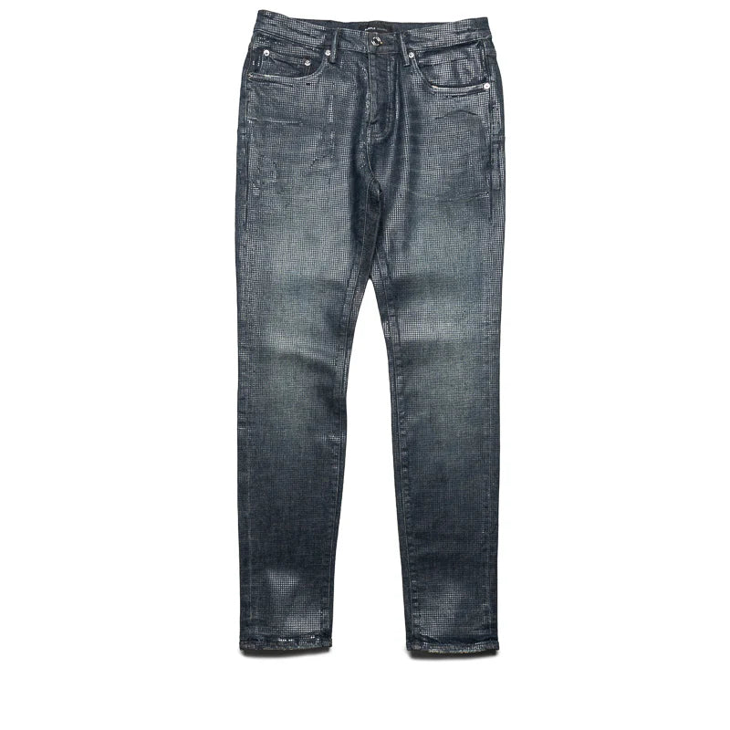 Purple Brand Mens Tiled Overlay Skinny Fit Black Jeans (P001-TOBL125)