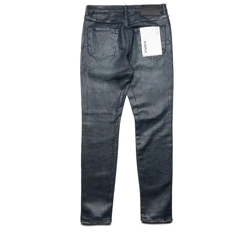 Purple Brand Mens Tiled Overlay Skinny Fit Black Jeans (P001-TOBL125)