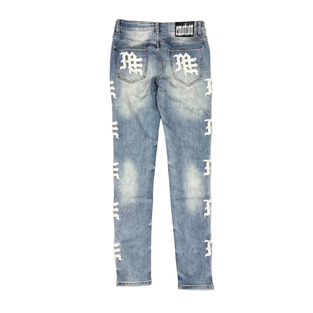 Mixed Emotion Monogram Denim Blue Wash Jean