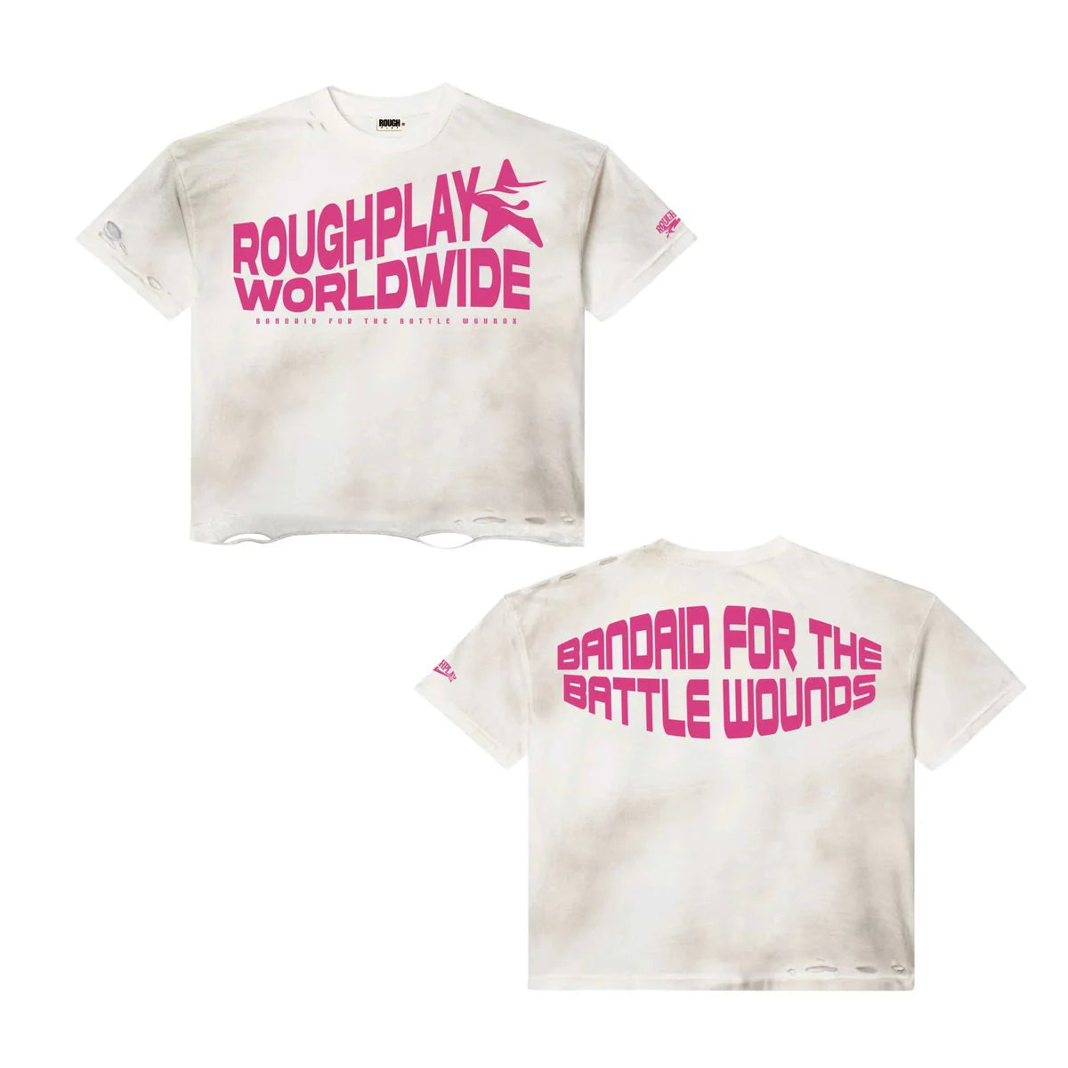 RoughPlay Worldwide Shortsleeve T-Shirt In White/Pink