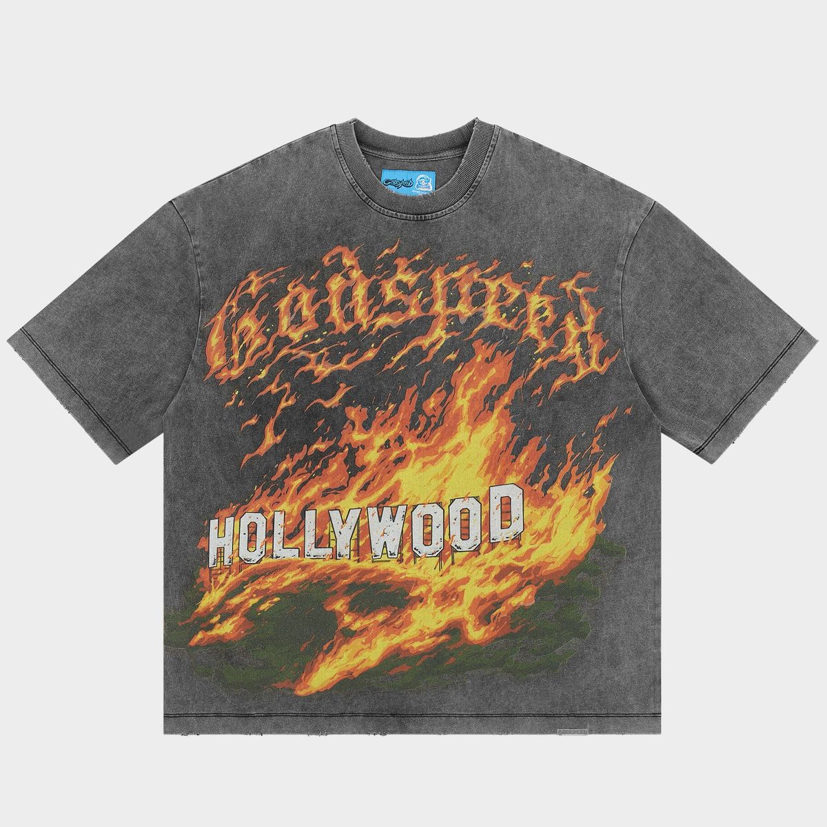 Godspeed Hollywood Inferno NG Grey Wash T Shirt