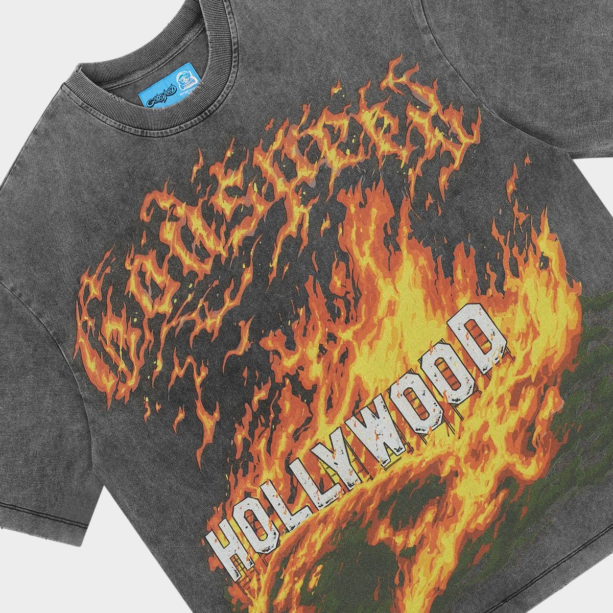 Godspeed Hollywood Inferno NG Grey Wash T Shirt