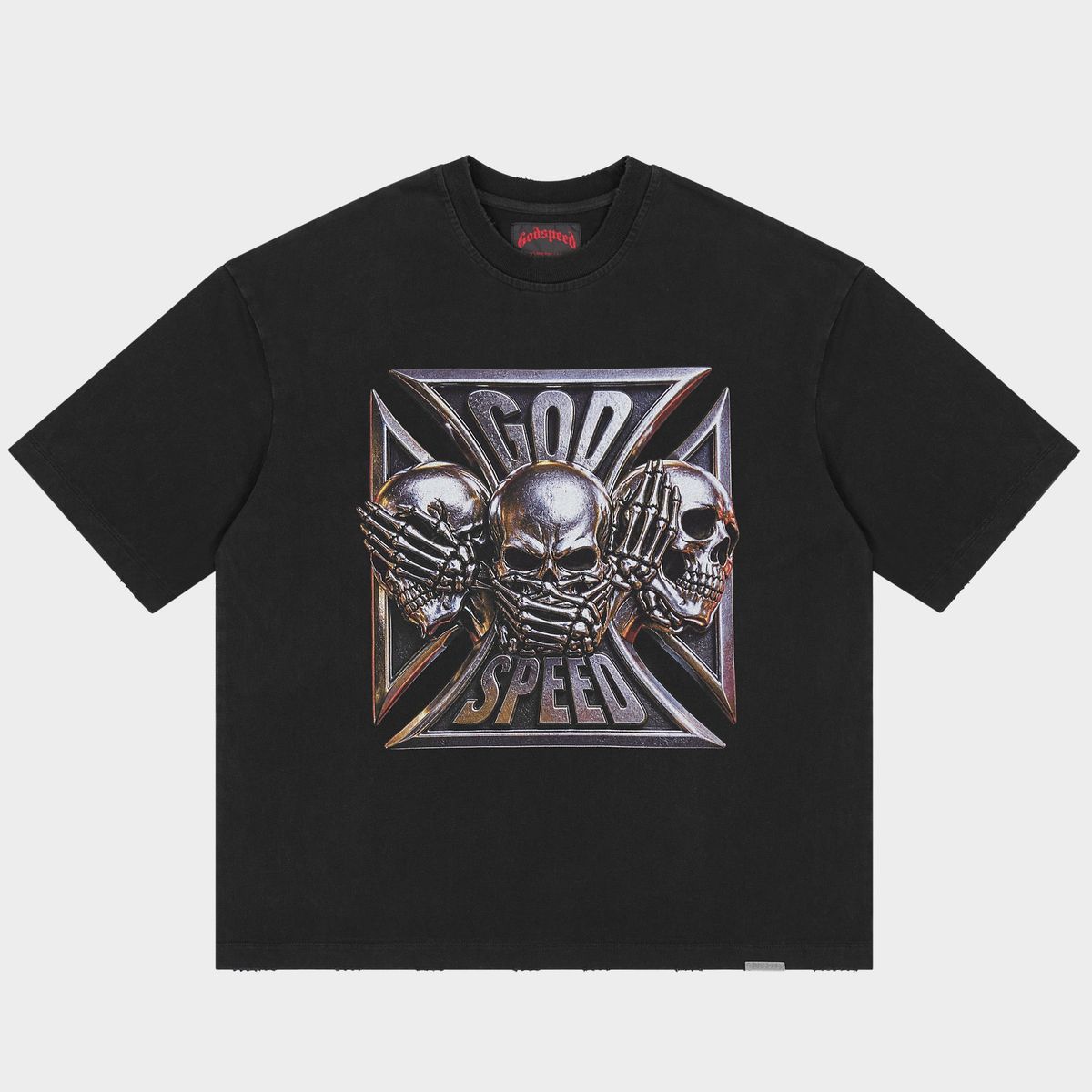Godspeed Omerta Black Wash T Shirt