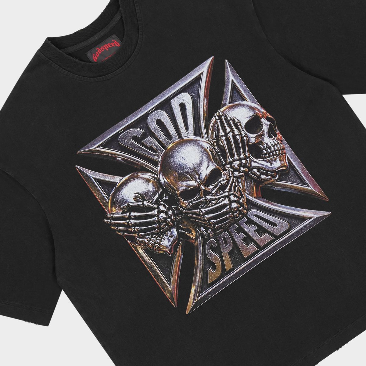 Godspeed Omerta Black Wash T Shirt
