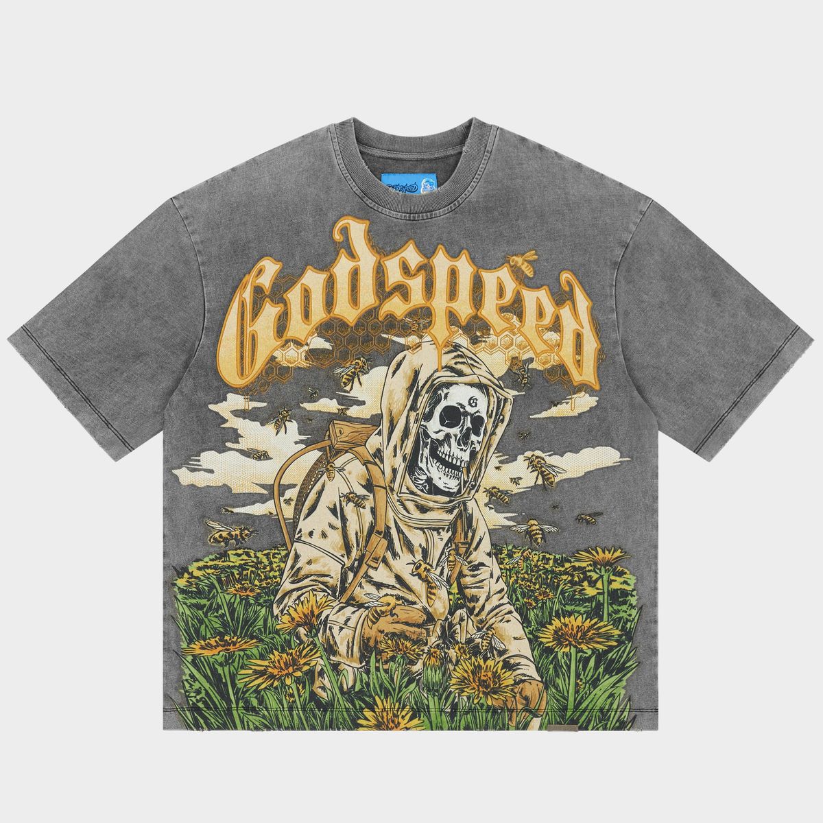Godspeed Save The Bees NG Grey Wash T Shirt