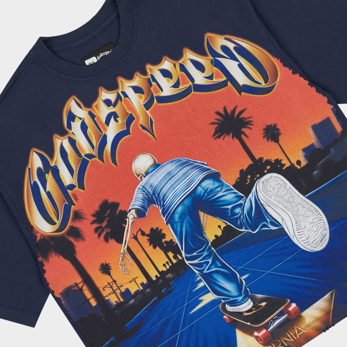 Godspeed Kick Push T-Shirt In Navy