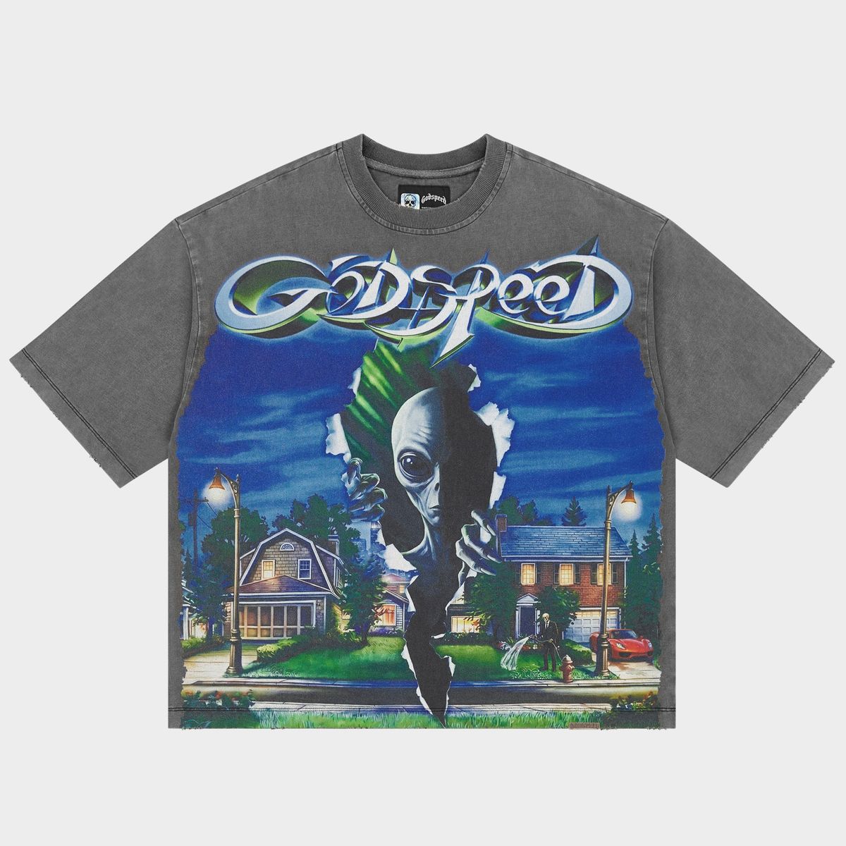 Godspeed Neighborhood Watch T-Shirt In Grey Wash