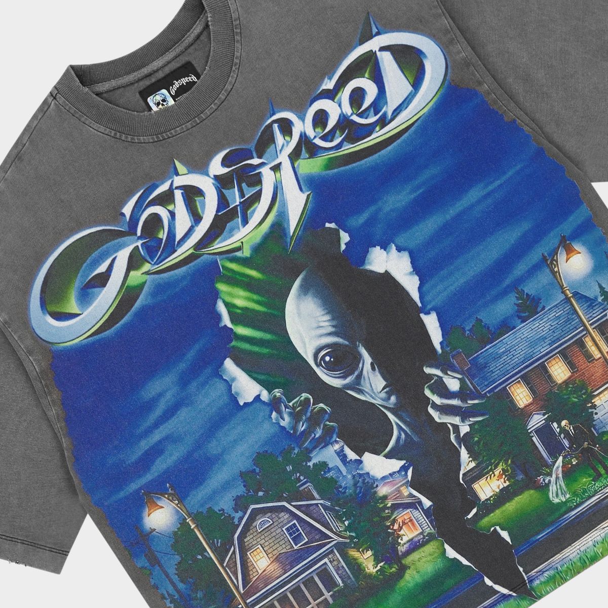 Godspeed Neighborhood Watch T-Shirt In Grey Wash
