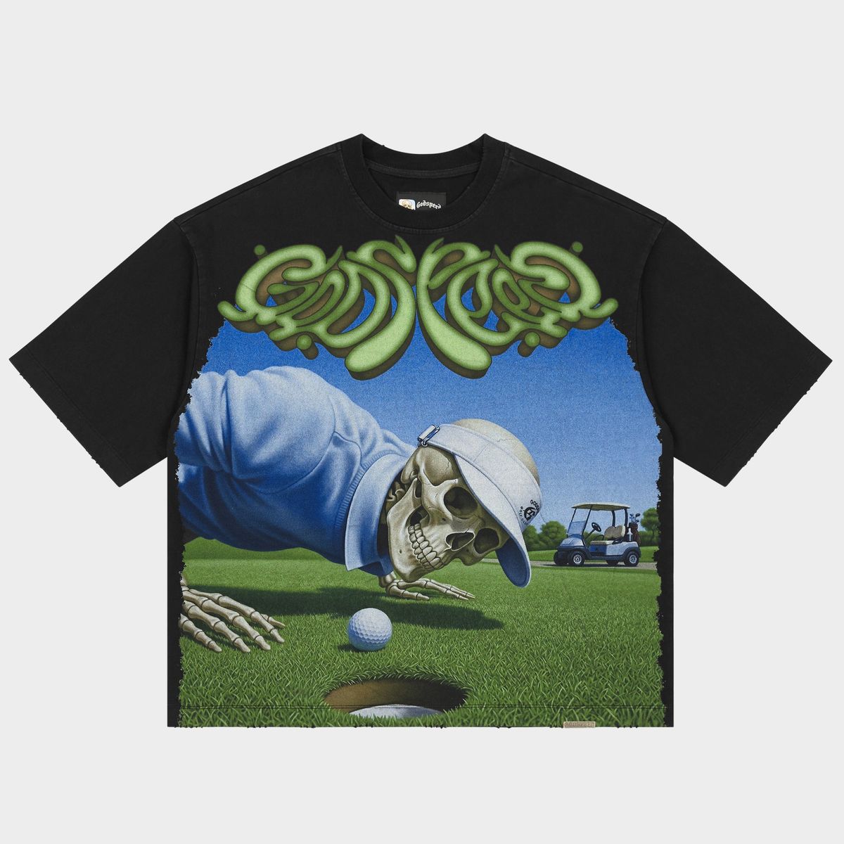 Godspeed Green Reaper Black Wash T Shirt