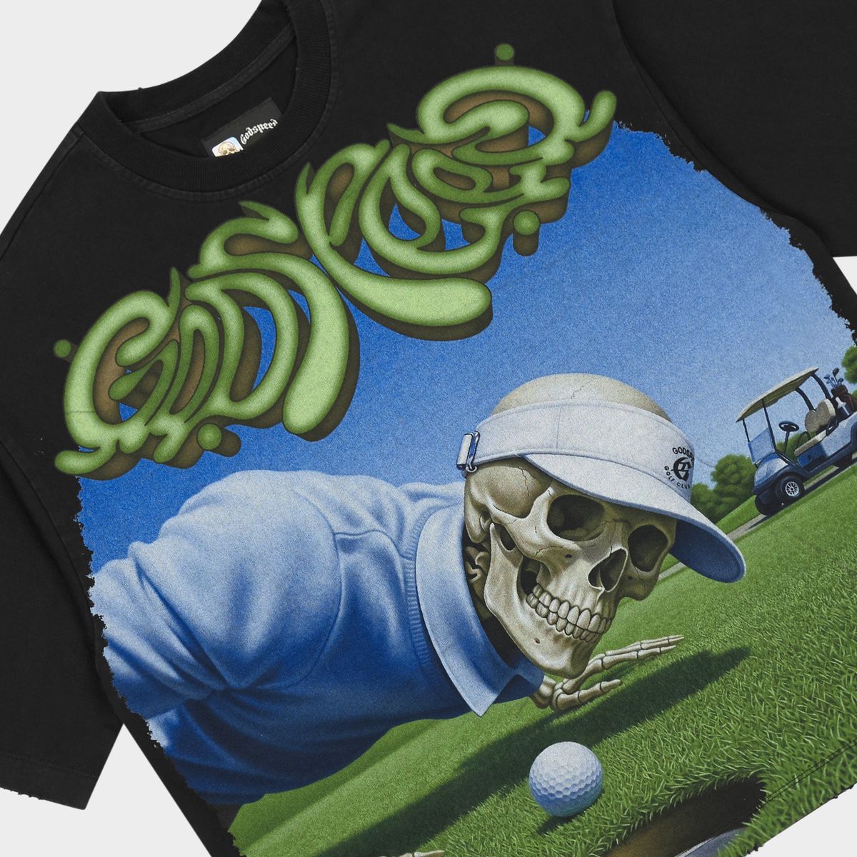 Godspeed Green Reaper Black Wash T Shirt