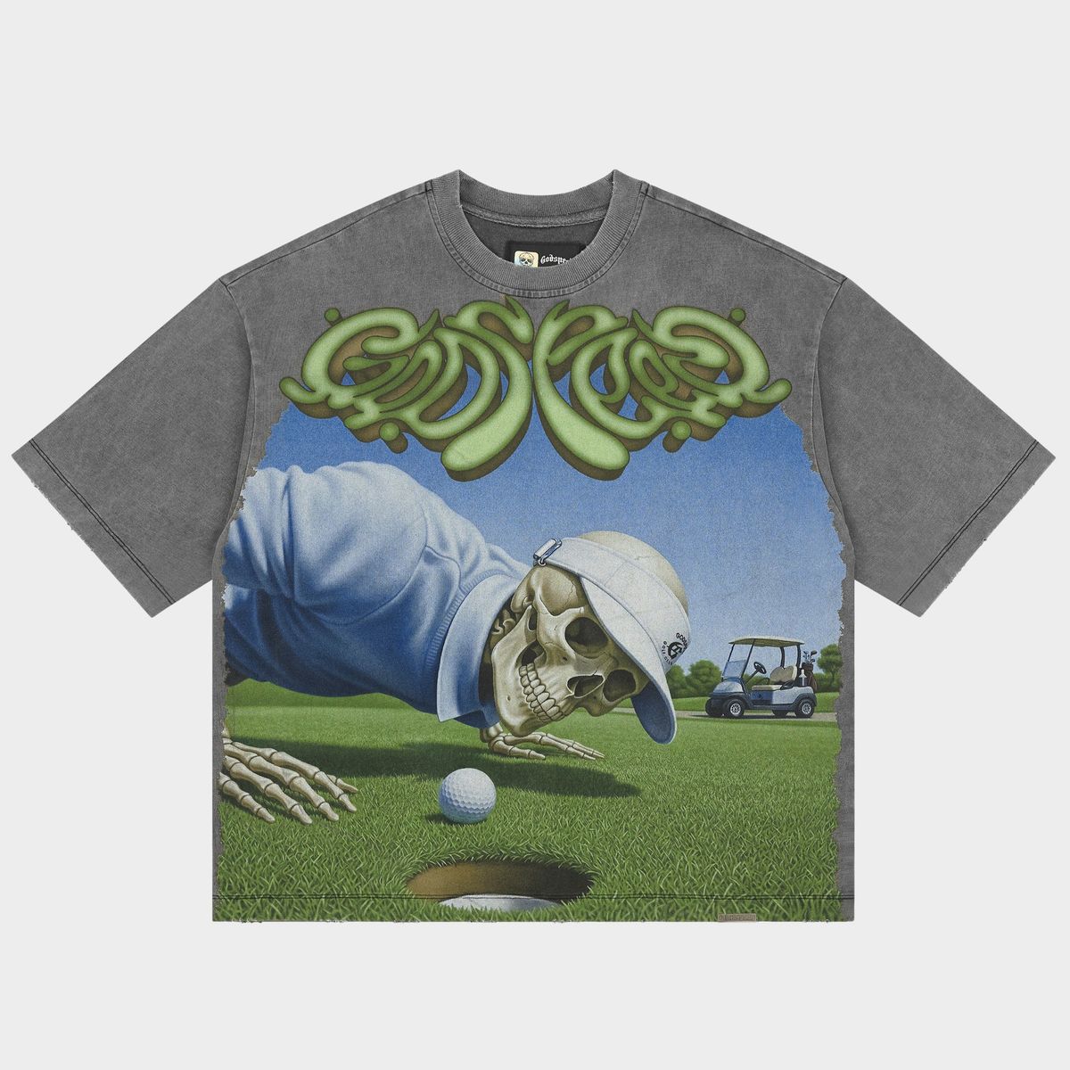 Godspeed Green Reaper Grey Wash T Shirt