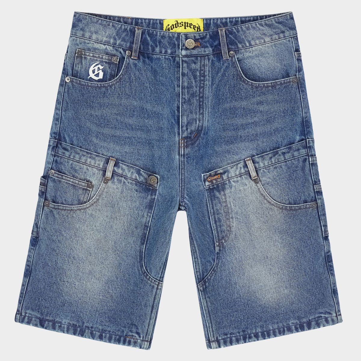 Godspeed Twin Panel Denim Blue Shorts
