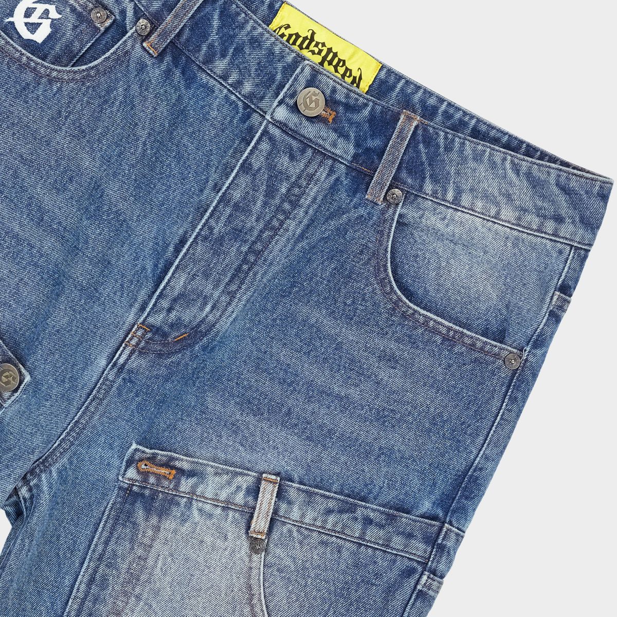 Godspeed Twin Panel Denim Blue Shorts