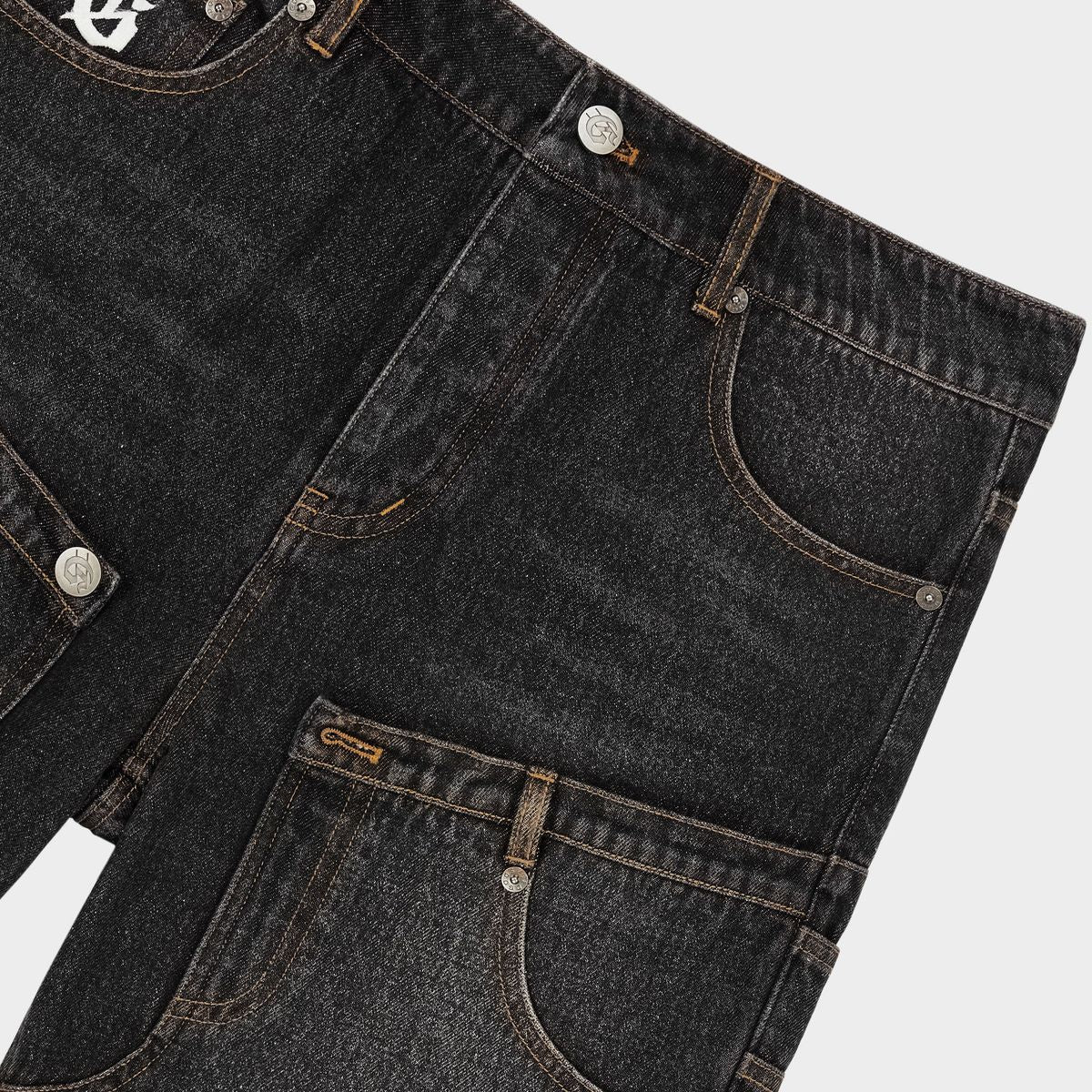 Godspeed Twin Panel Denim Black Shorts