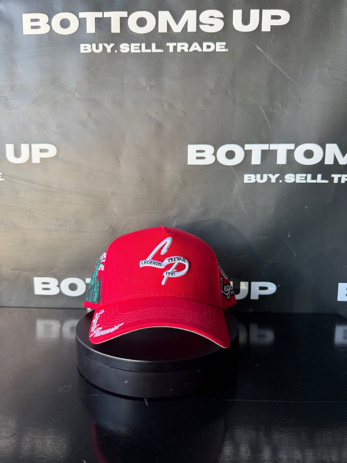 Legends Prevail LP Snapback Hat in Red