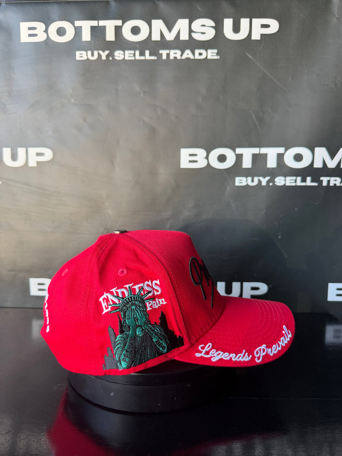 Legends Prevail Prevail Snapback Hat in Red