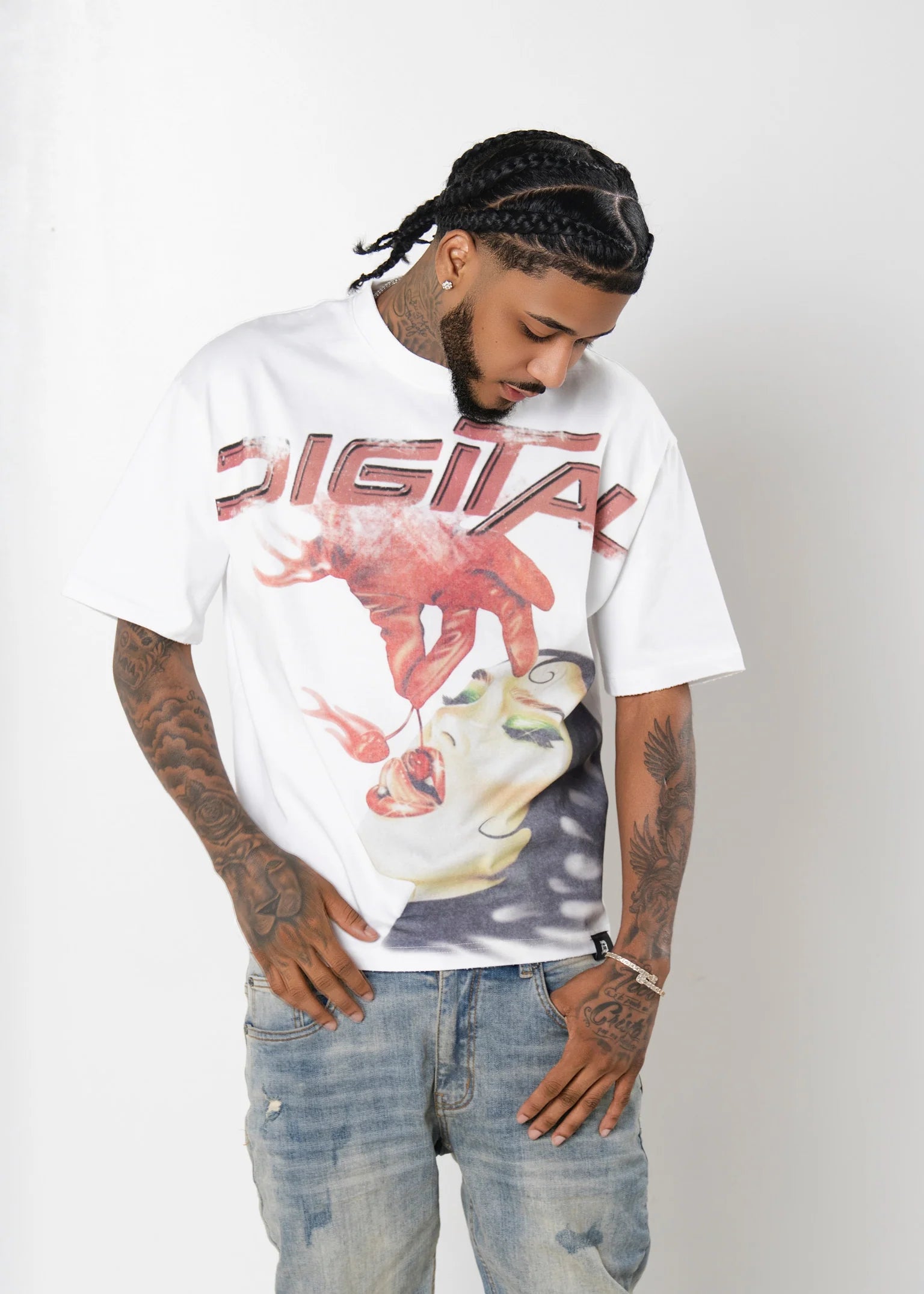 Digital Wild Cherry T-Shirt In White
