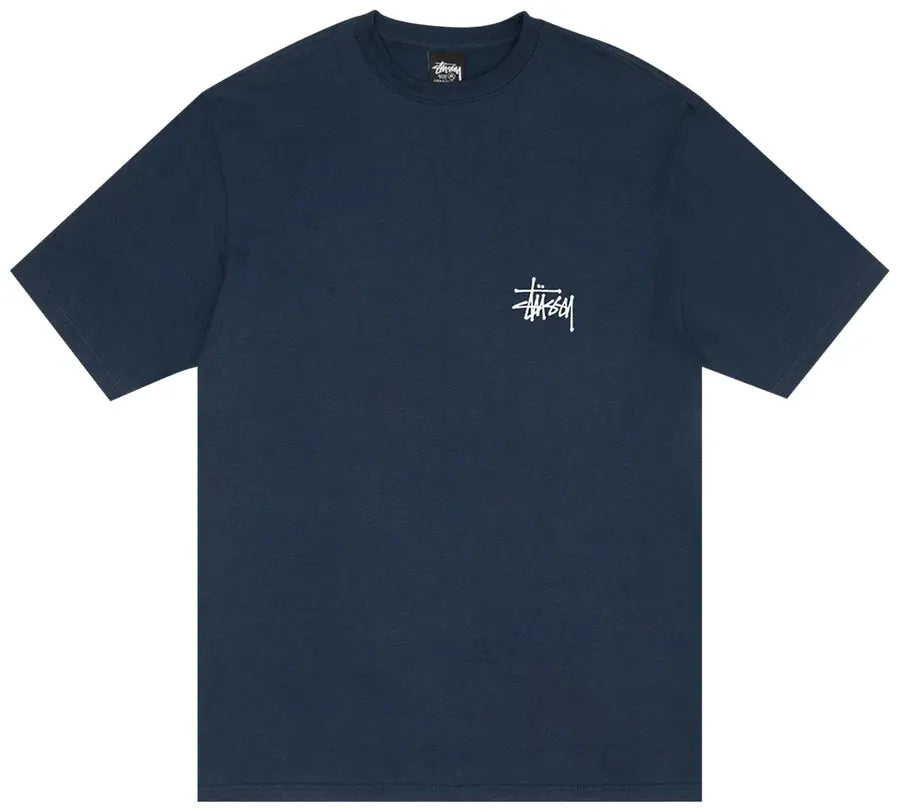 Stussy Basic Pigment Dyed T-shirt In Navy