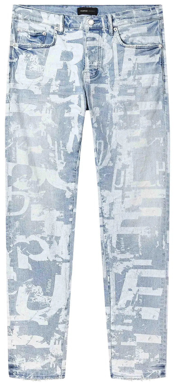Purple Brand P001 Skinny Grunge Print Jean Light Indigo