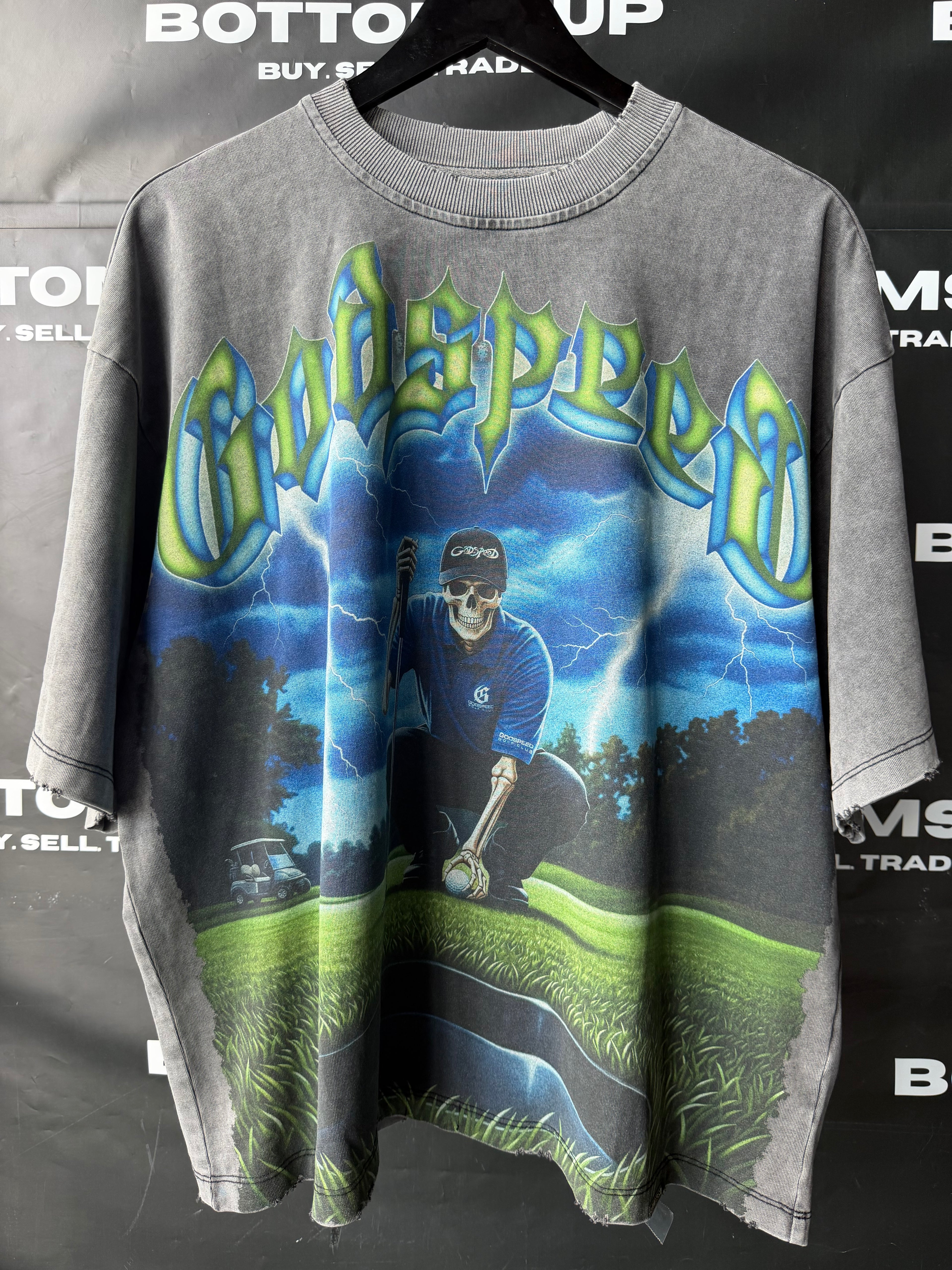 Godspeed No Mulligans T-Shirt In Grey Wash