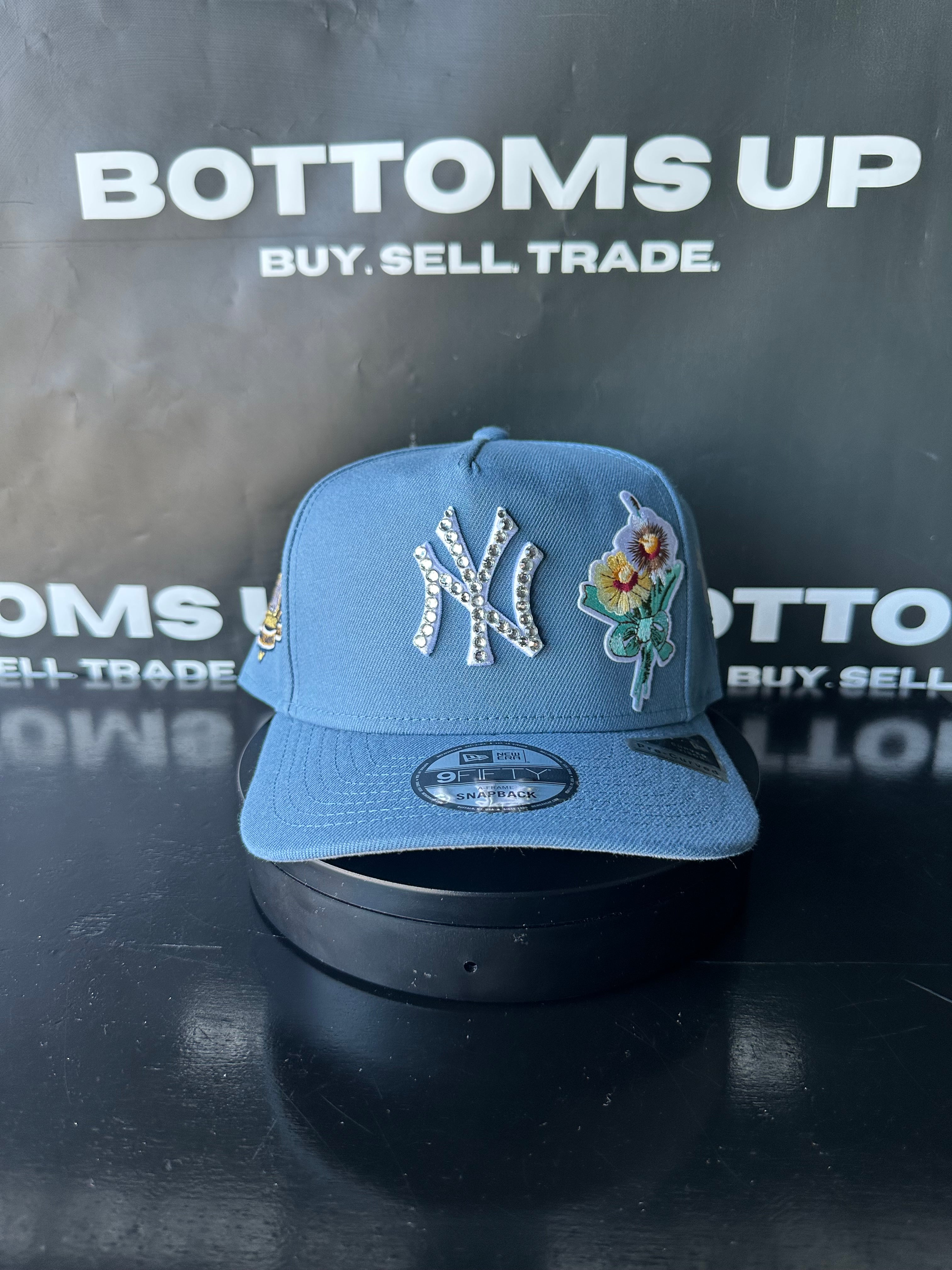 Polancaps: New York Yankees Light Blue 100th Anniversary Floral Patch 1 of 1 Hat