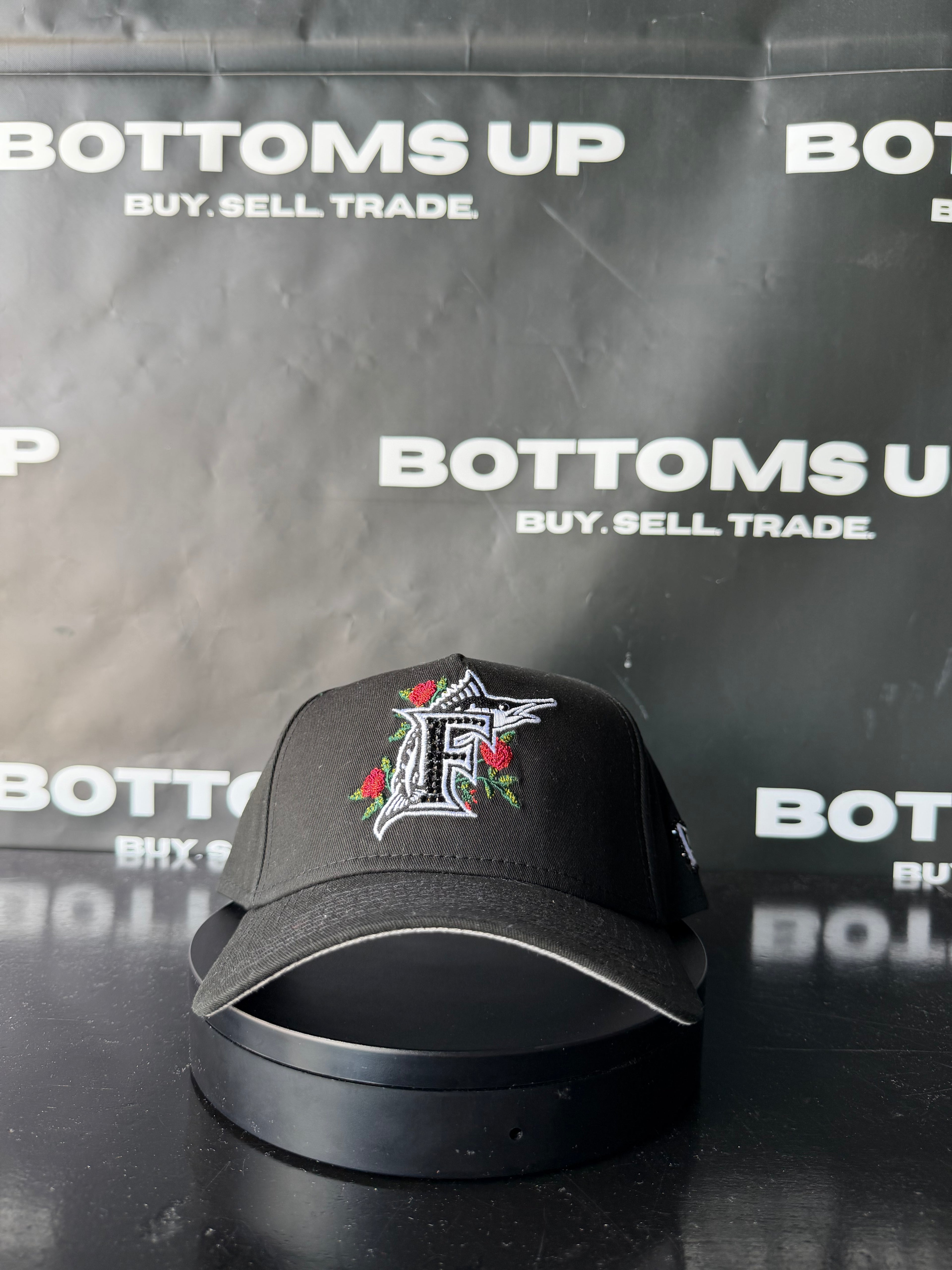 New Era 9Forty Fitted: Florida Marlins Black Rhinestone Customized
