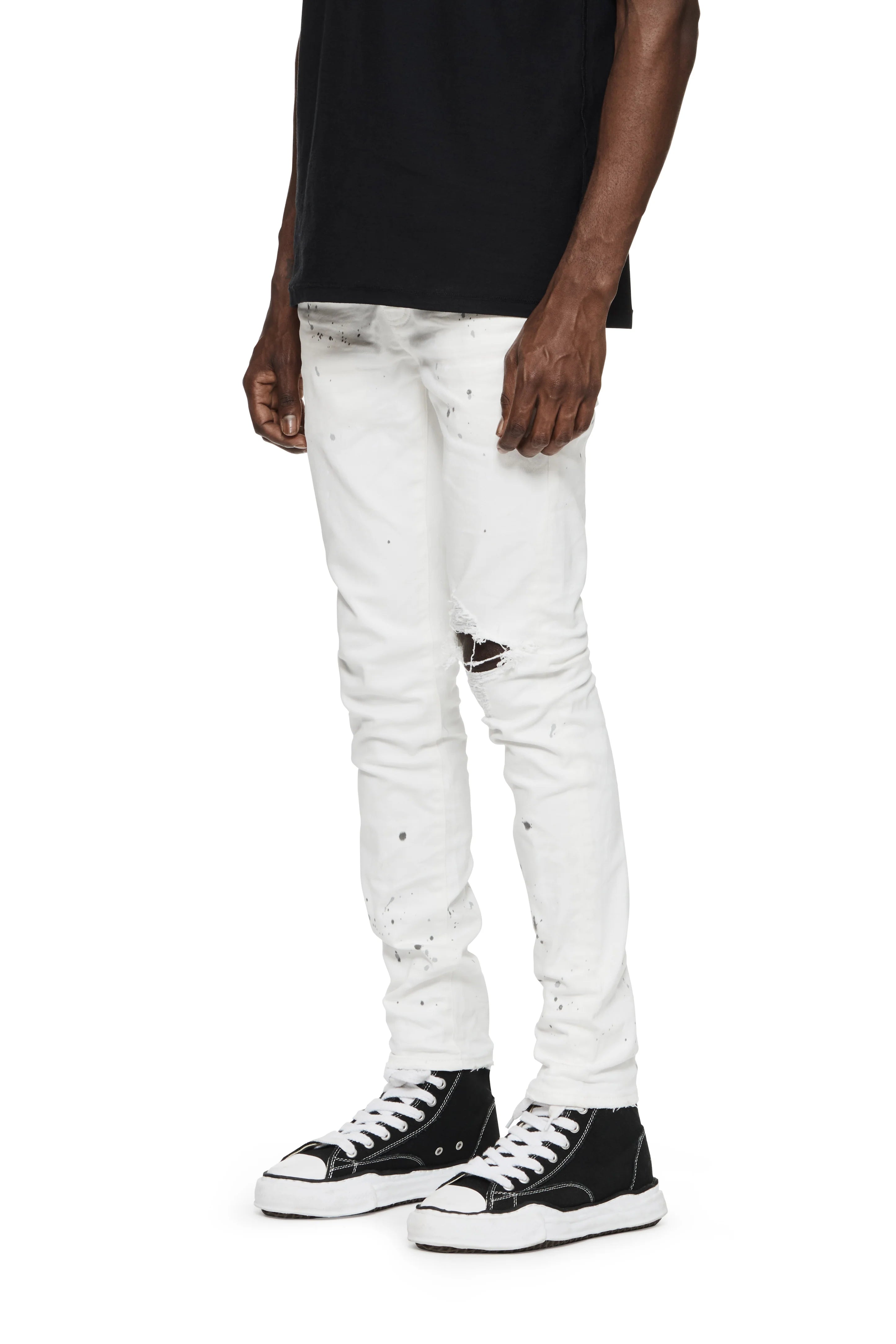 Purple Brand Purple Brand Paint Blowout Denim Pants White P001 OWPB122