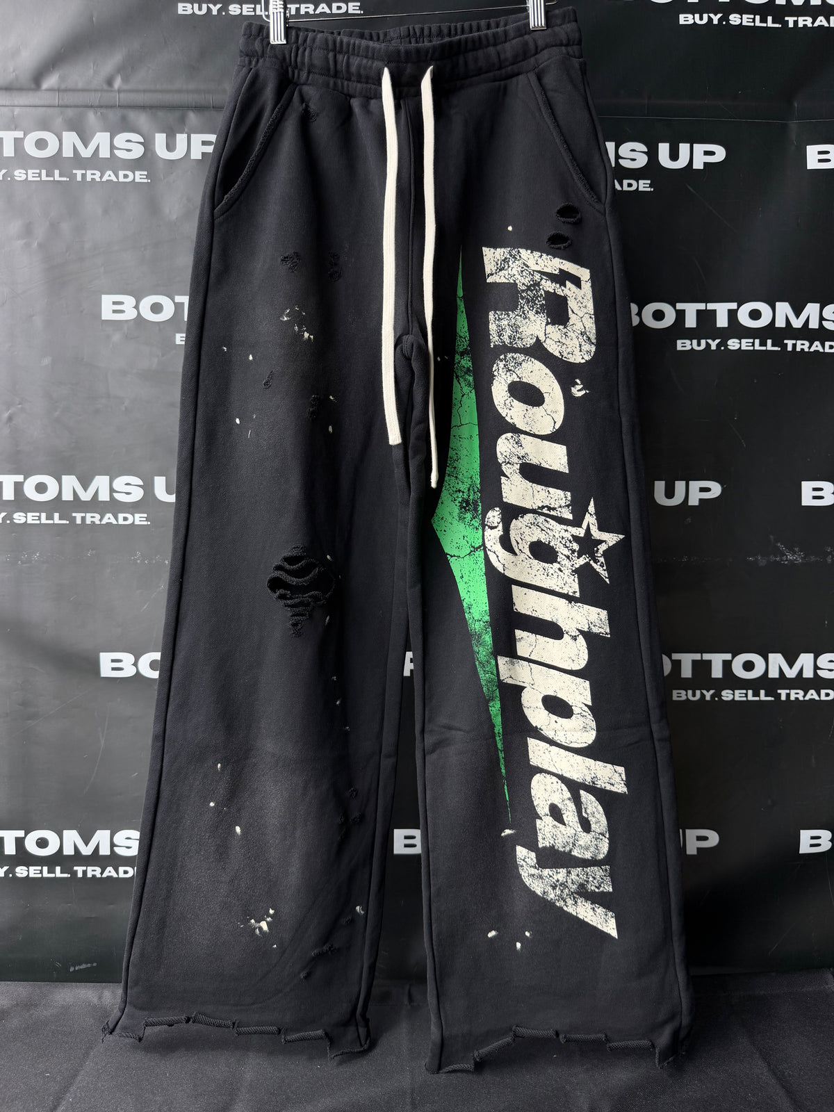 RoughPlay Flare Sweatpants In Black / Green