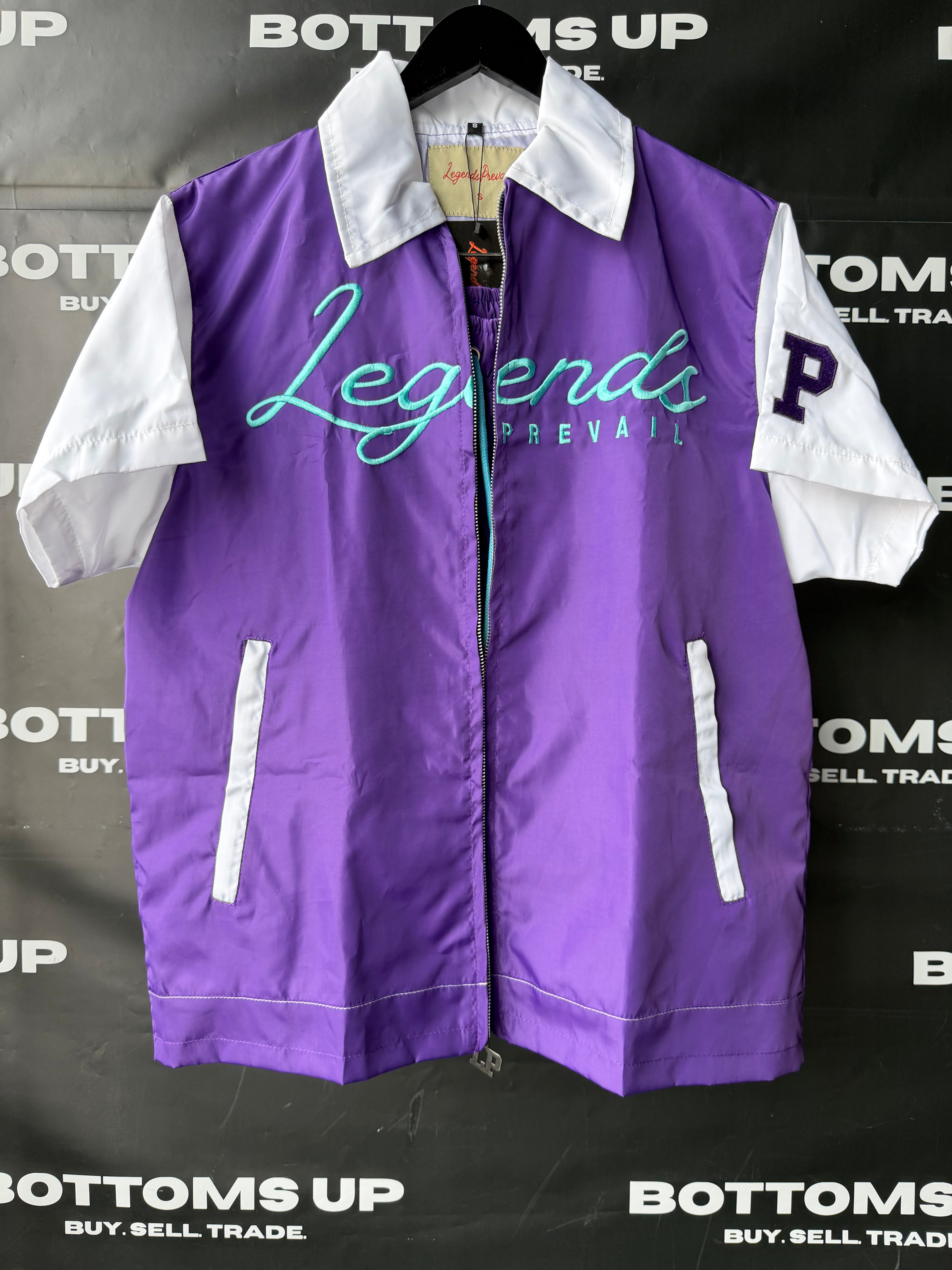 Legends Prevail Short Sleeve Windbreaker Set in Purple and White